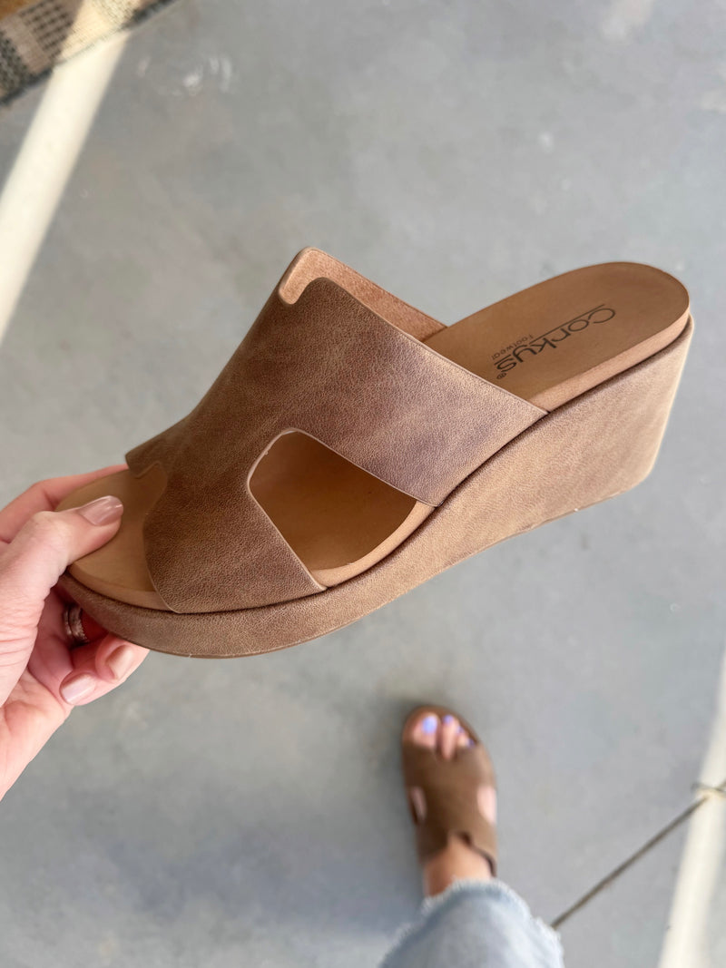 Corky's Pucker Up Sandals in Taupe