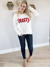 Have Yourself a Little Merry Crew Neck Sweater in Ivory