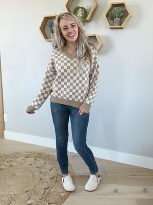 Social Circle Checkered Sweater (Multiple Colors) (Pink Label)