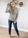 Better Off Striped Hoodie Pullover Sweater in Olive