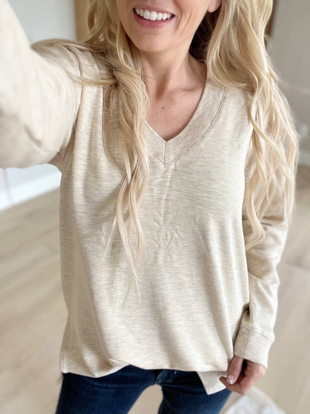 Thread & Supply Top in Heathered Oatmeal