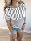 Timeless Terry Striped Top in Ivory