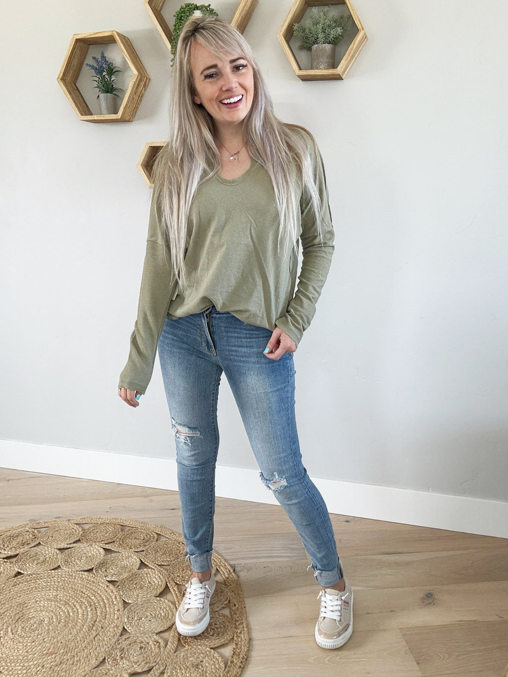 Harper Top in Light Olive (SALE)