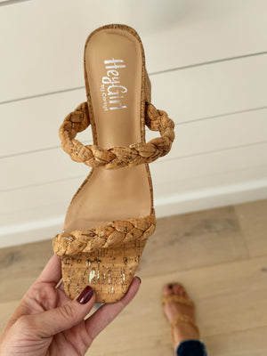 Corky’s Glitter Cork Sandals in French Kiss