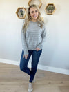 Strike a Pose Striped Sweater in Heather Gray