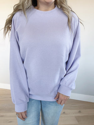 Basic Girl Round Neck Long Sleeve in Lavender