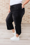 Judy Blue High Rise Button Fly Wide Leg Crop Jeans