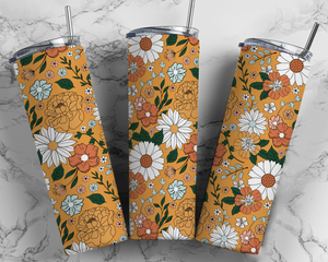 Vintage Gold Floral 20oz Skinny Tumbler