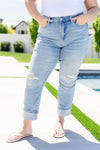 Judy Blue Mid Rise Star Pocket Boyfriend Jeans