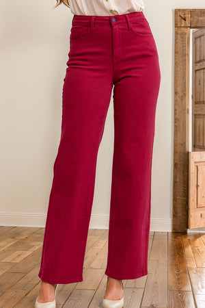 Judy Blue Scarlet Hearts Straight Leg Jeans