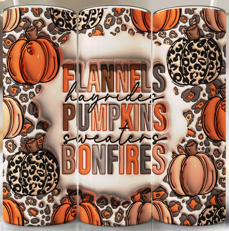 Flannels Pumpkins Bonfire 20oz Skinny Tumbler