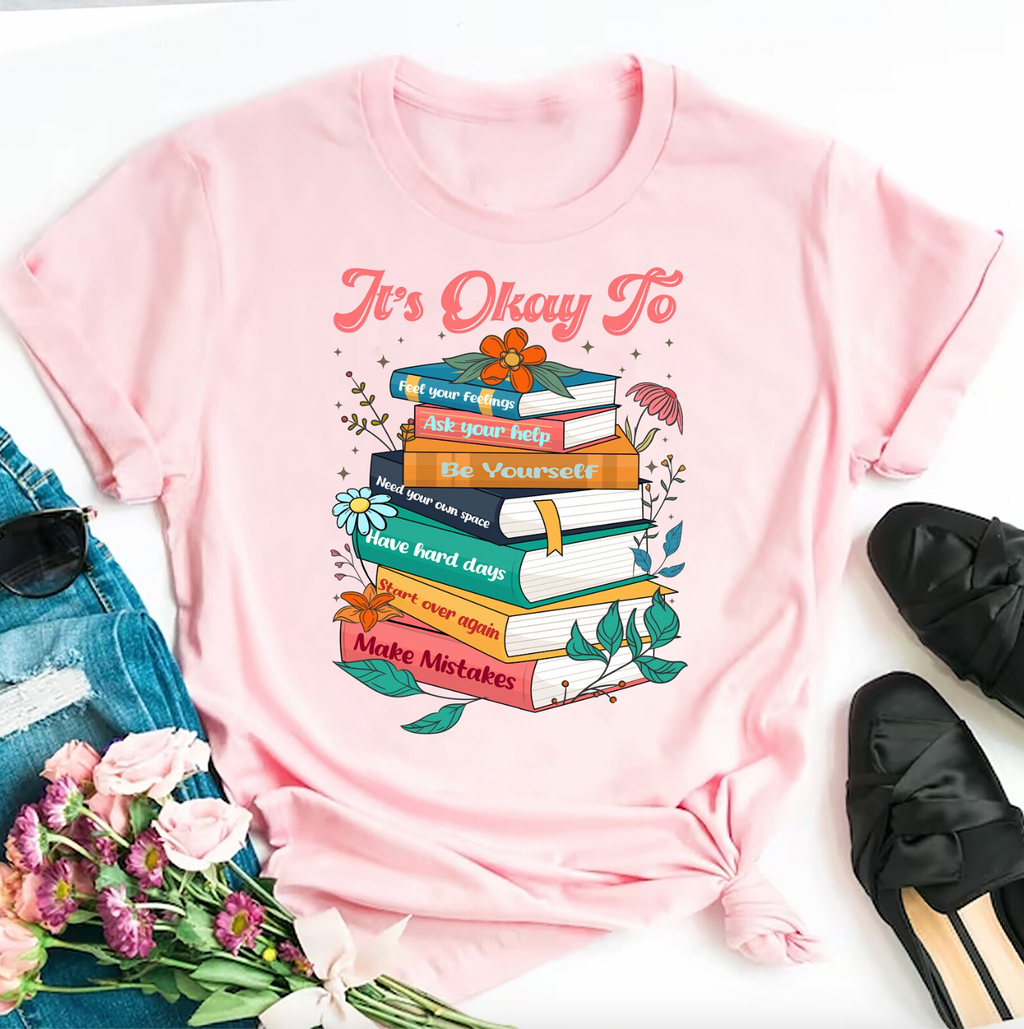 It's Okay To Graphic Tee in Pink