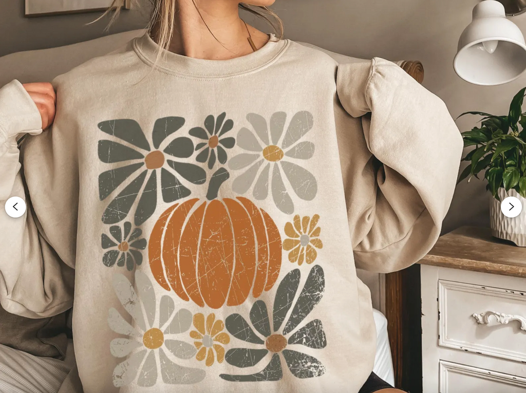 Boho Floral Fall Graphic Tee or Pullover