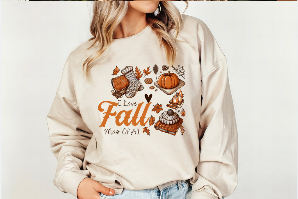 Cozy I Love Fall Most Of All Tee or Pullover