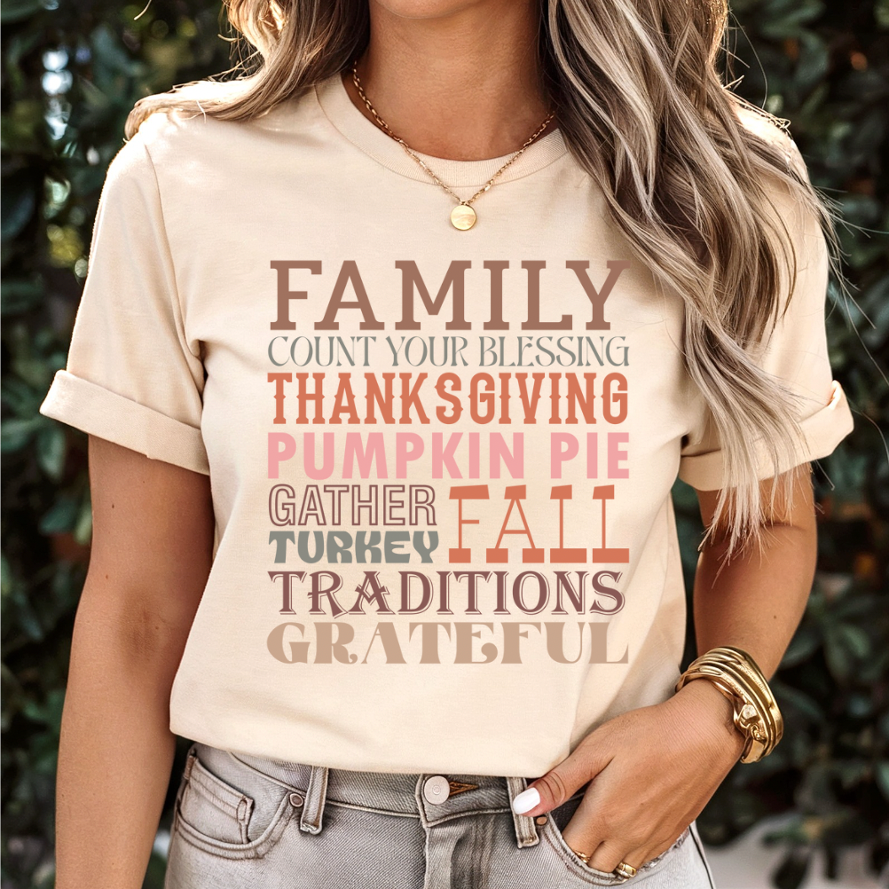 Thanksgiving Words Graphic Tee or Pullover