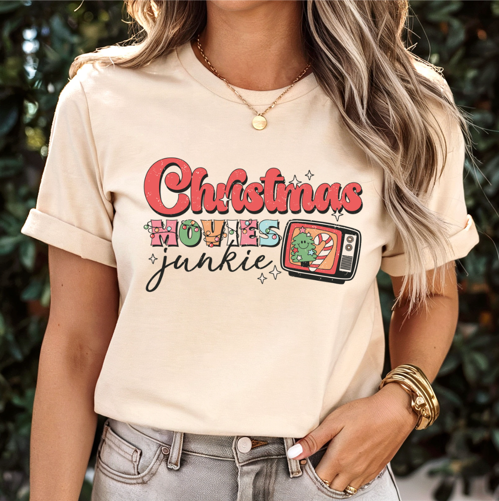 Christmas Movie Junkie Graphic Tee or Pullover