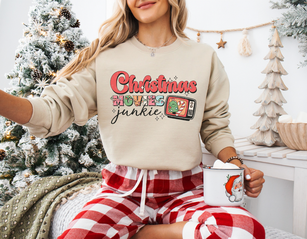 Christmas Movie Junkie Graphic Tee or Pullover