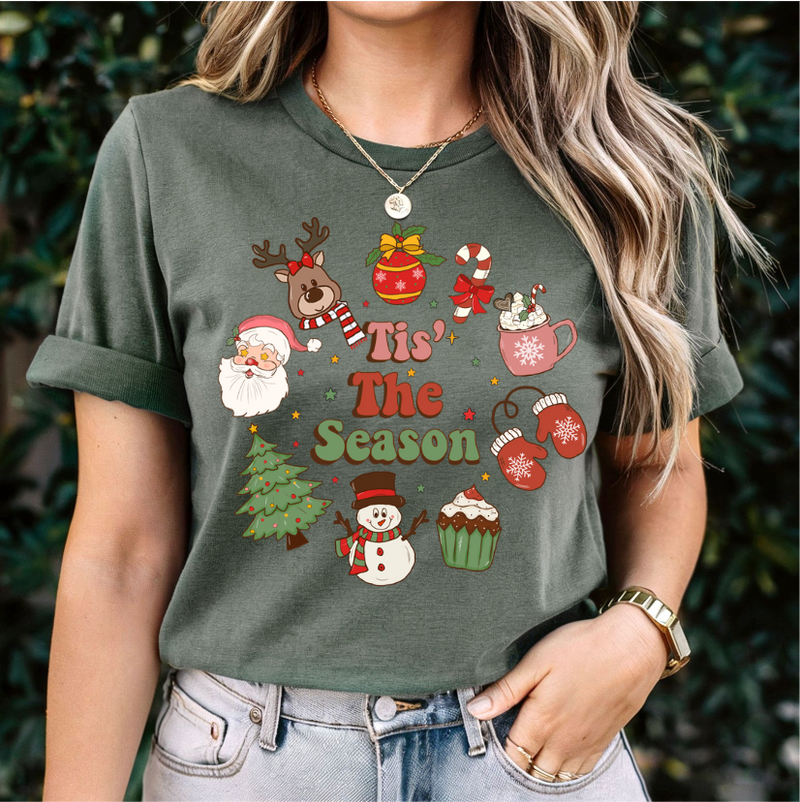 Tis The Season Circular Graphic Tee (Multiple Colors)