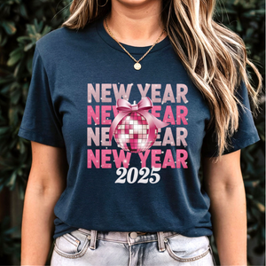 New Year Graphic Tee in Navy