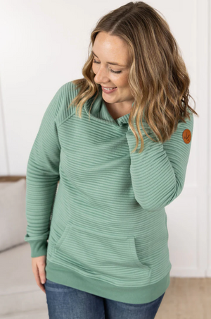 PREORDER Michelle Mae Tatum Textured Pullover Hoodie - Sea Green