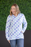 PREORDER Michelle Mae Hailey Pullover Hoodie - Blue and Mint Checker