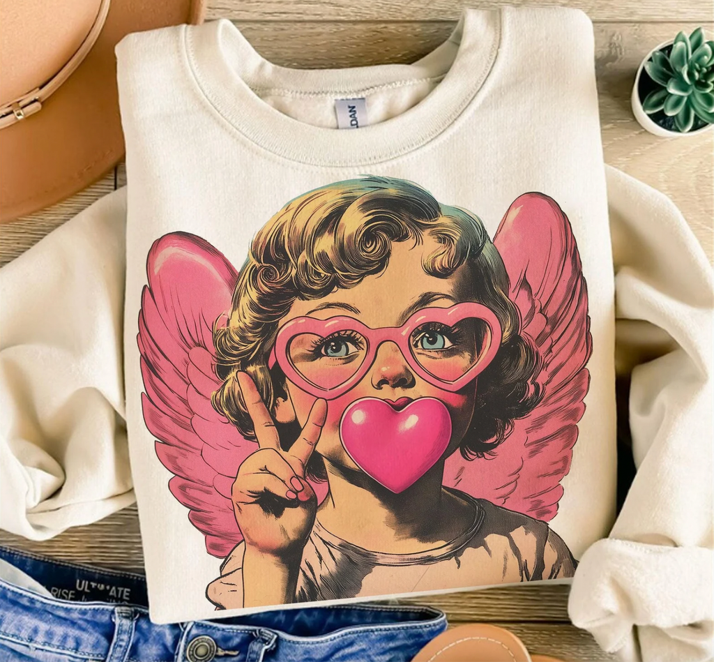 Retro Cupid Graphic Tee or Pullover