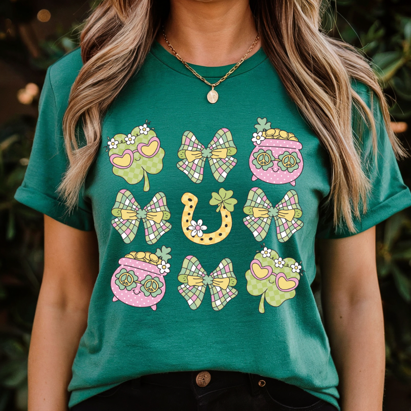 Shamrock Coquette Graphic Tee or Pullover