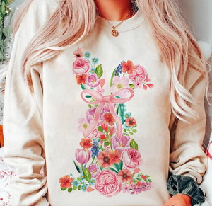 Floral Bunny Graphic Tee or Pullover