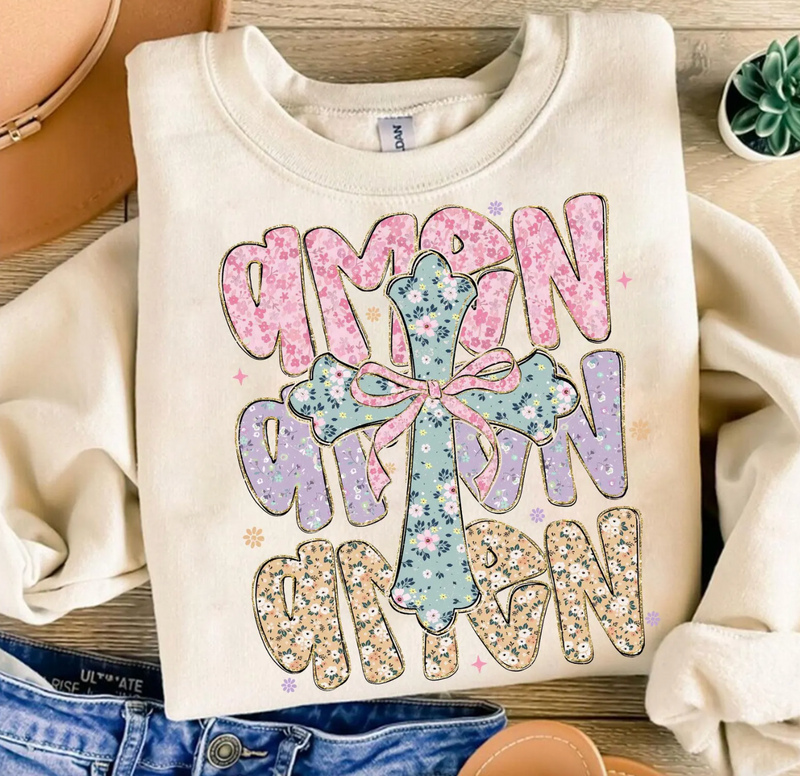 Floral Amen Amen Amen Graphic Tee or Pullover