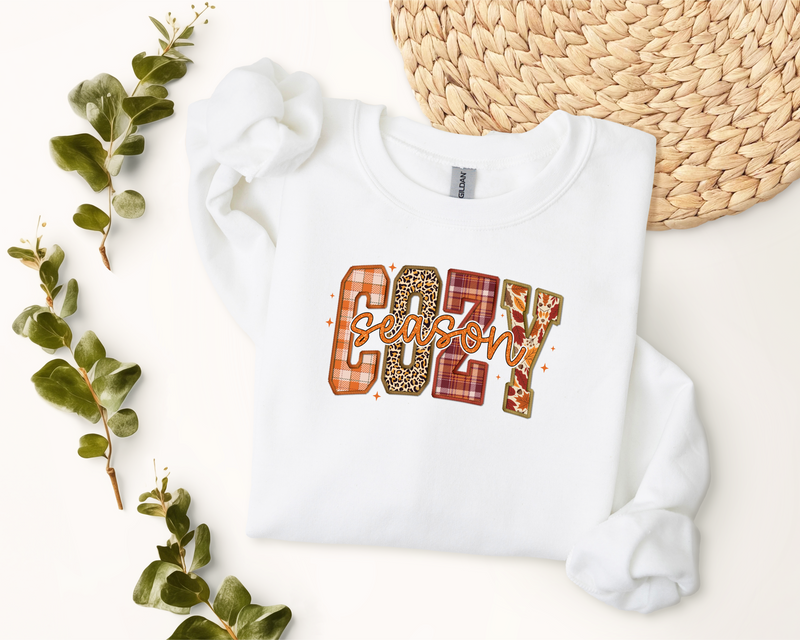 Patterned Cozy Season Graphic Sweatshirt