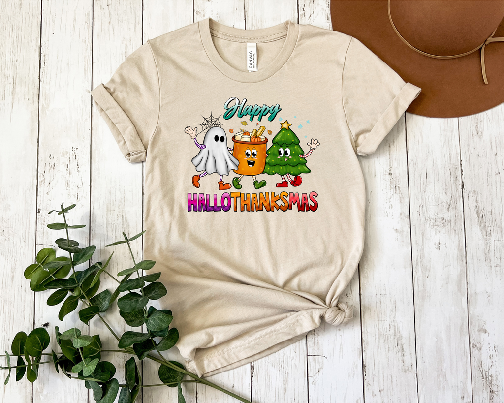 Happy HalloThanksMas Graphic Tee