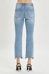 Risen High Rise Distressed Cropped Straight Jeans