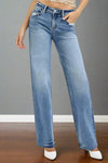 Risen High Rise Straight Leg Jeans with Pockets