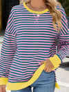 Off We Go Striped Long Sleeve Sweatshirt (Multiple Colors) (Pink Label)