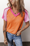 Don't Walk Away Color Block Short Sleeve Top (Multiple Colors) (Pink Label)