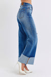 Judy Blue Distressed High Rise Wide Leg Jeans