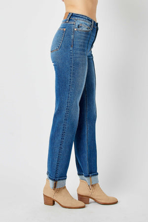 Judy Blue High Rise Front Seam Detail Straight Jeans