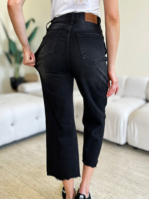 Judy Blue High Rise Button Fly Jeans in Black