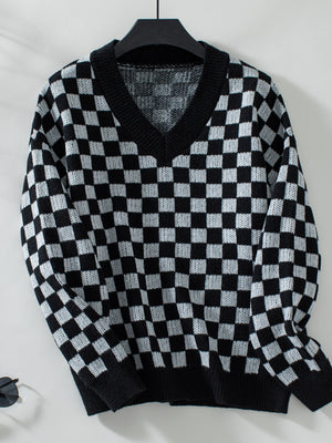 Social Circle Checkered Sweater (Multiple Colors) (Pink Label)