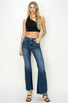 Risen High Rise Side Shadow Seam Detail Slit Flare Jeans