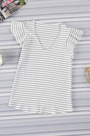 On The Road Ruffled Striped Top (Pink Label)