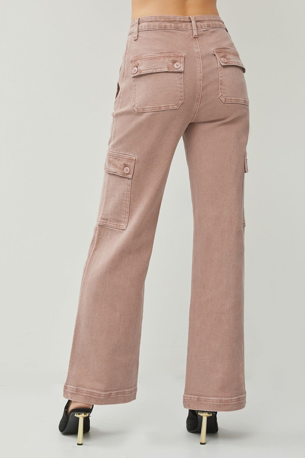 Risen High Rise Wide Leg Cargo Jeans