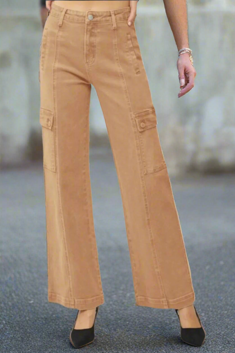 Risen High Rise Wide Leg Cargo Jeans