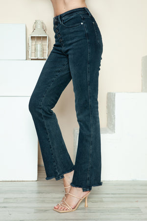 Judy Blue Button Fly Dark Wash Straight Jeans