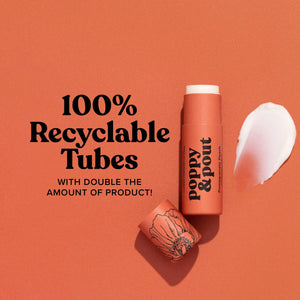 Poppy & Pout Lip Balm, Pomegranate Peach