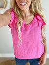 The More the Merrier Ruffled Cap Sleeve in Pink (SALE)