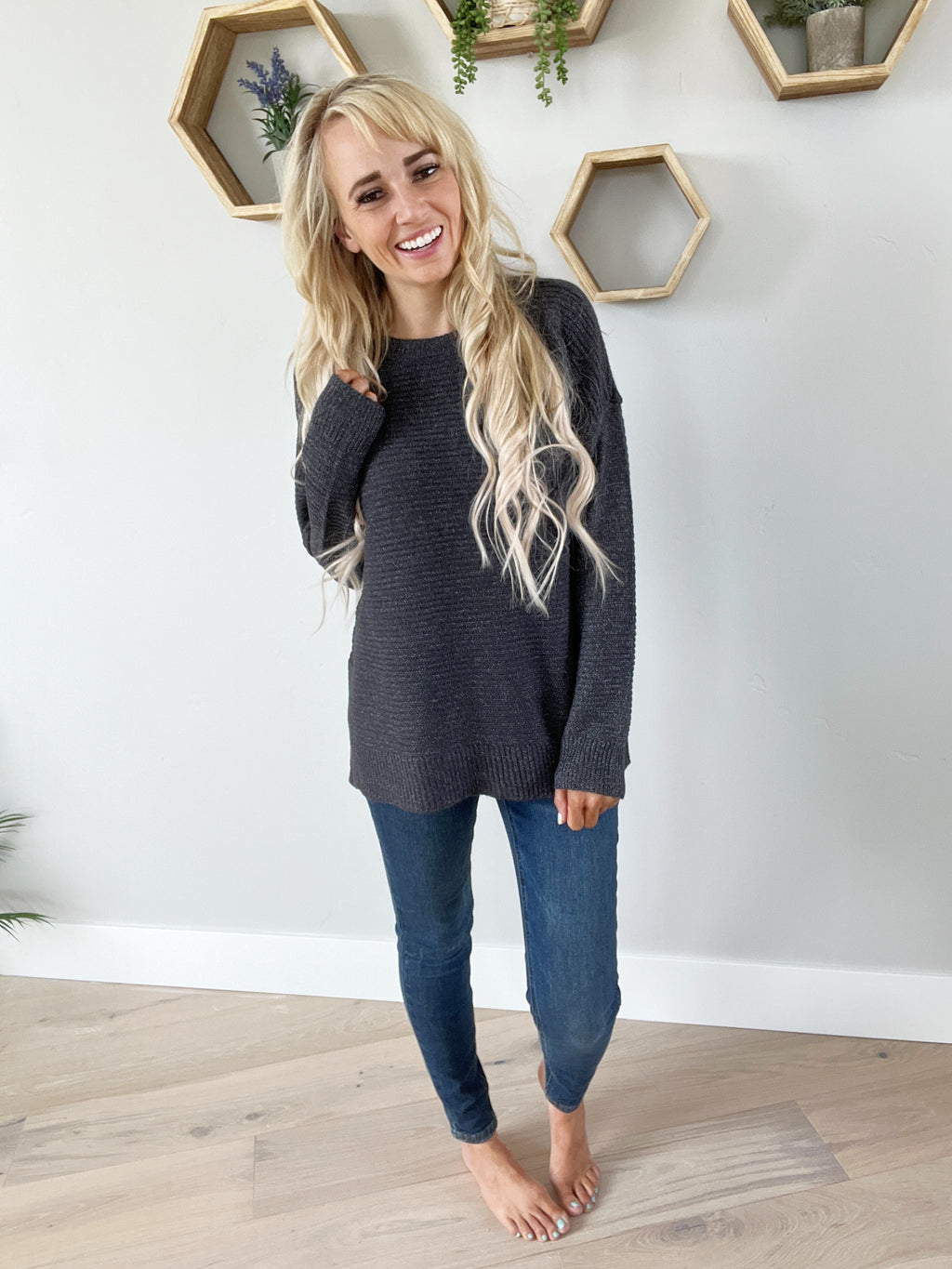 Pick Up And Go Sweater in Charcoal