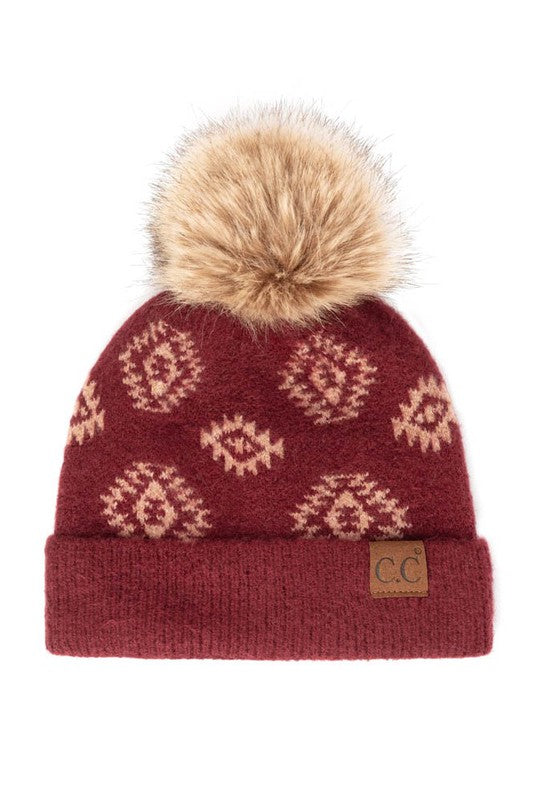 Come Over Here Aztec Beanie (Multiple Colors) (SALE)