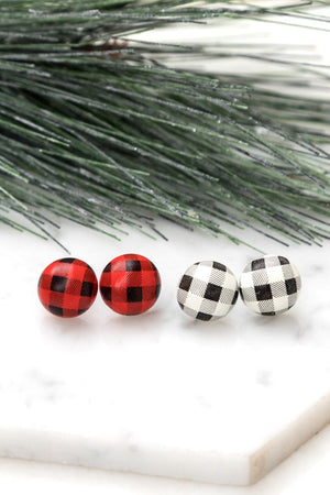 Buffalo Plaid Stud Earrings (SALE)