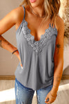 Lace Trim V-Neck Cami Top (Multiple Colors) (Pink Label)